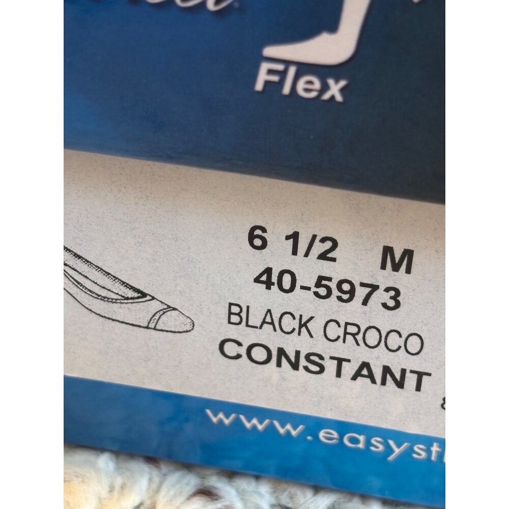 Easy Street Black Croco Women's Size 6.5M 1.5" Block Heel Shoes Box New - Picture 6 of 8
